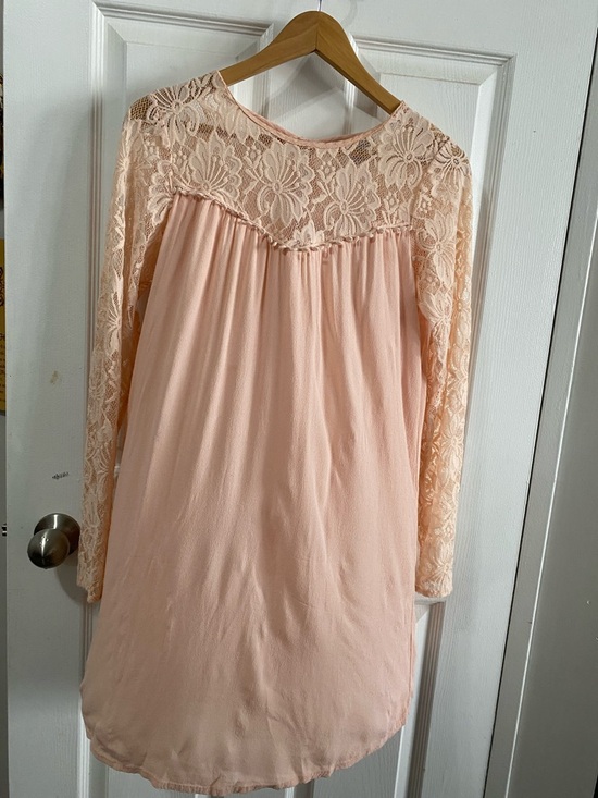 🎀 VINTAGE Forever 21 Pink Lace Coquette Tunic Dress - M EUC - Picture 3 of 10